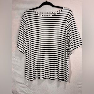 Lands' End Womens High Crew neck rash guard UPF 50 size 1X